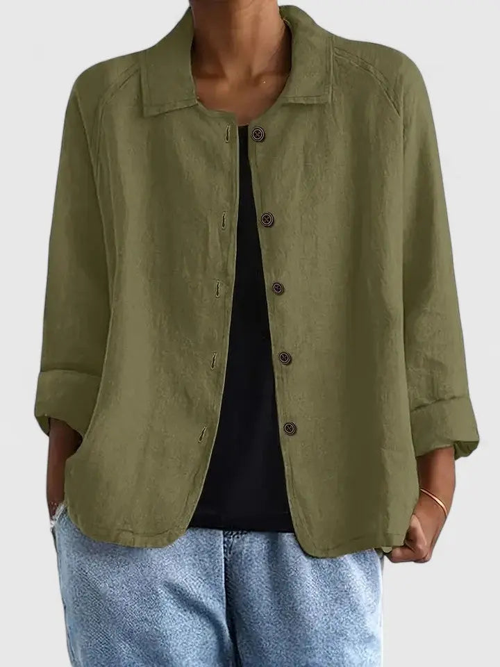 Camicia leggera in cotone da donna per mezza stagione