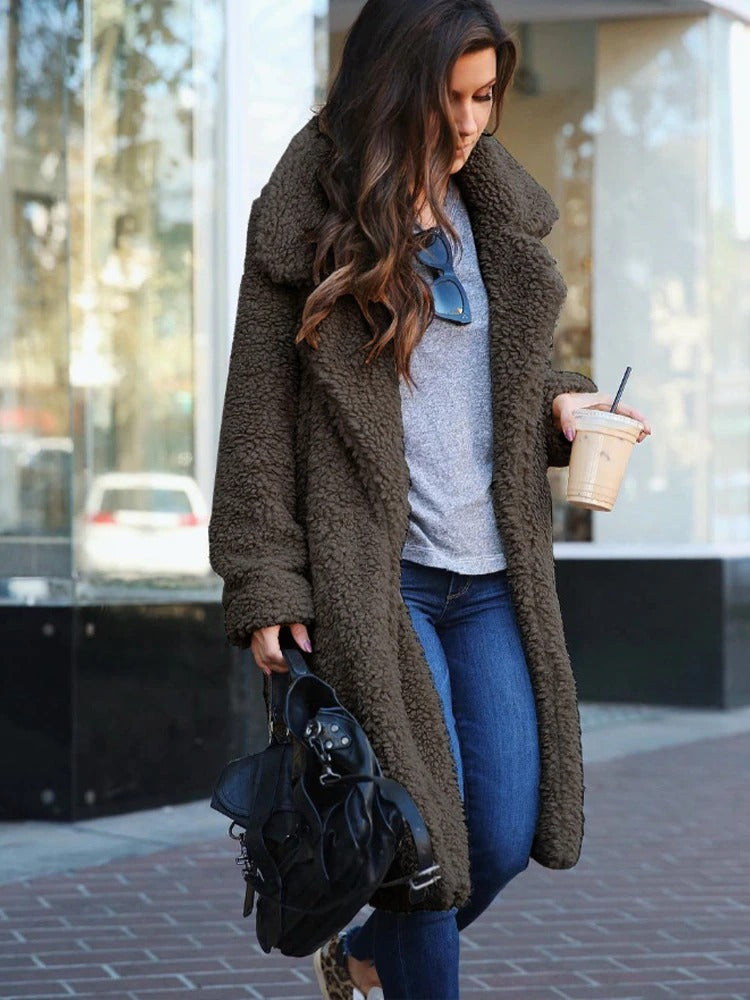 Manteau Teddy Long pour Femme