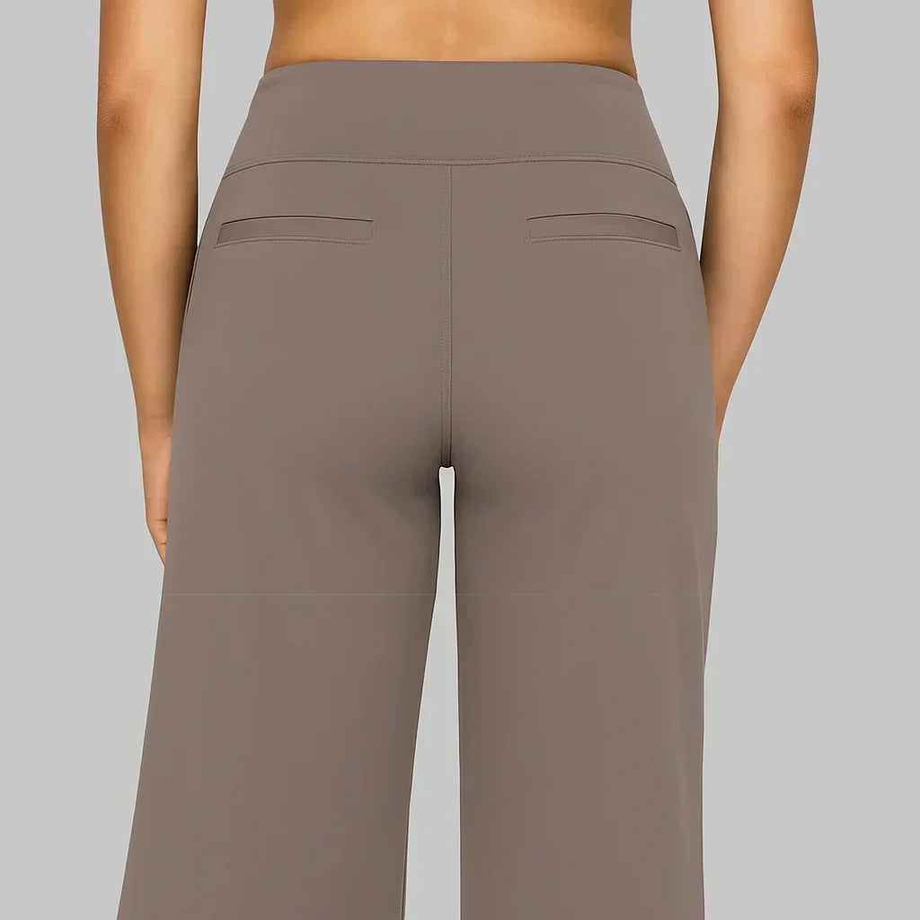 High-Waisted Wide-Leg Women's Pants with Pockets