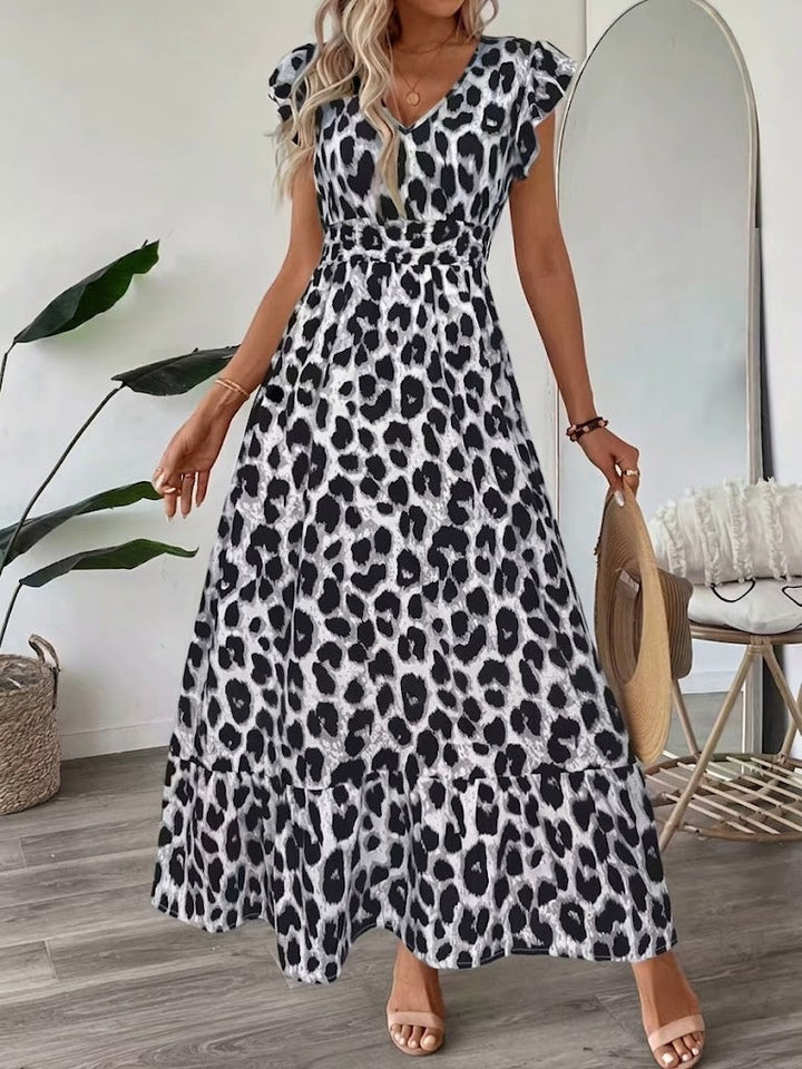 Robe Maxi Bohème pour Femmes à Motifs Brodés et Taille Cintrée
