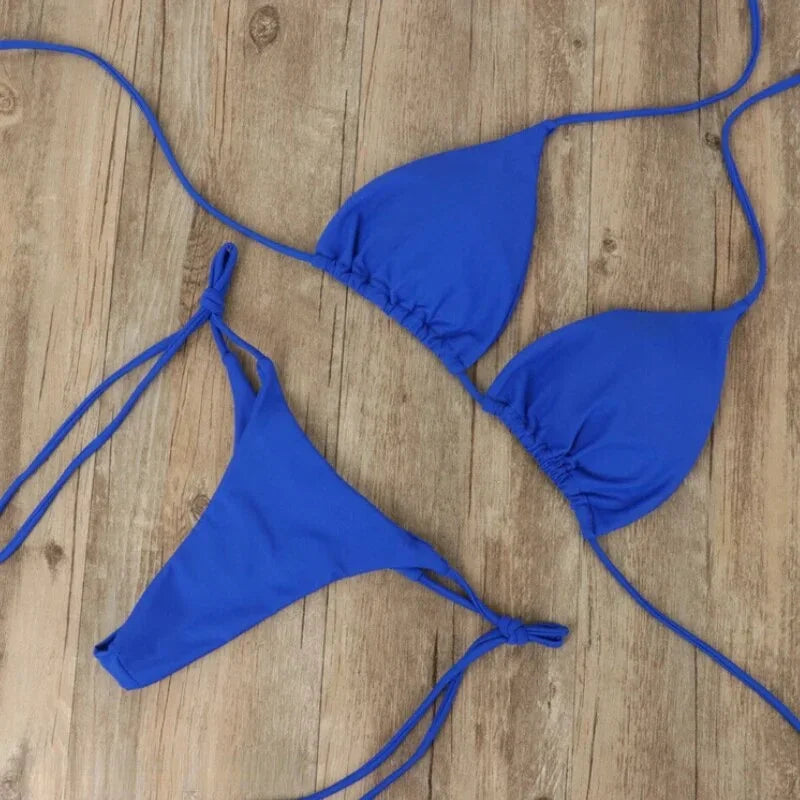 Bikini due pezzi donna con lacci regolabili