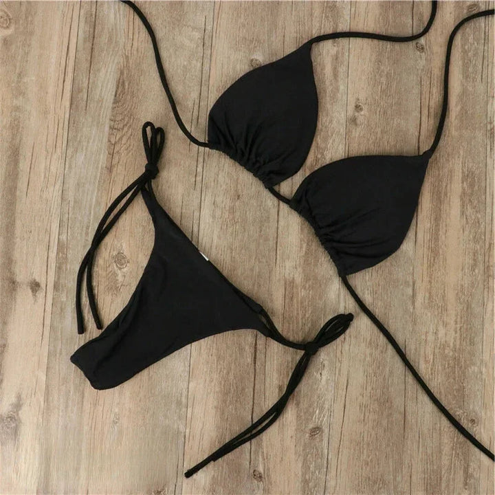 Bikini due pezzi donna con lacci regolabili