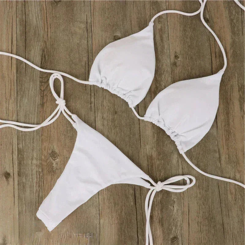 Bikini due pezzi donna con lacci regolabili