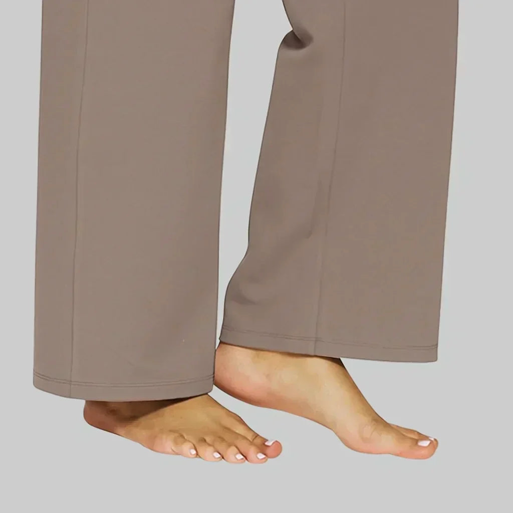 High-Waisted Wide-Leg Women's Pants with Pockets