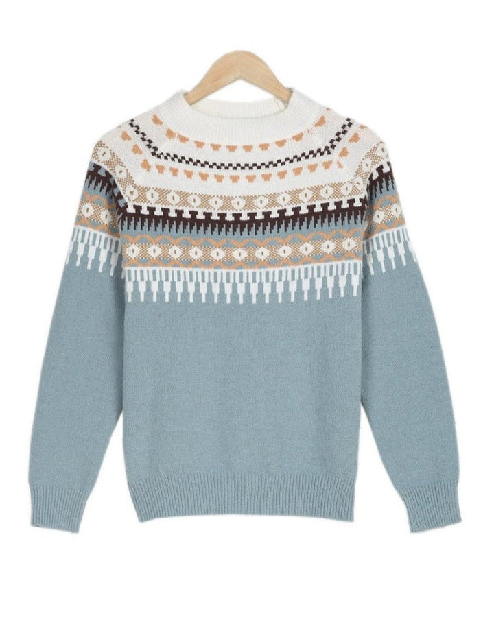 Maglione nordico da donna con motivo jacquard