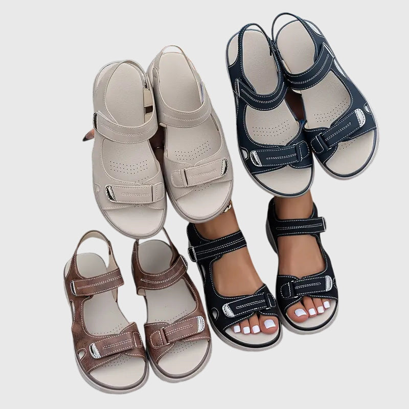 Sandales de Marche Réglables Pour Femmes à Brides et Fermeture Velcro