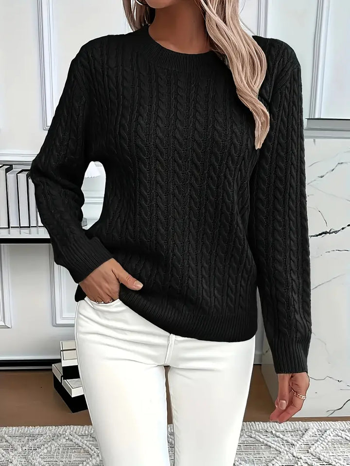 Women’s Cable-Knit Crew-Neck Sweater