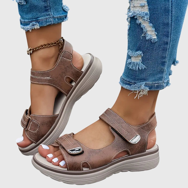 Sandales de Marche Réglables Pour Femmes à Brides et Fermeture Velcro