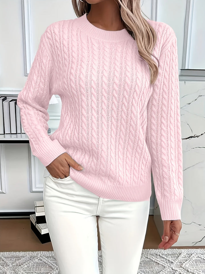 Women’s Cable-Knit Crew-Neck Sweater
