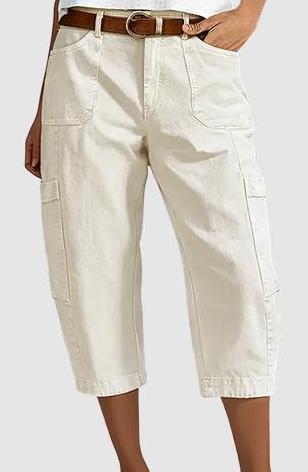 Pantalon Cargo Court Taille Haute Pour Femme