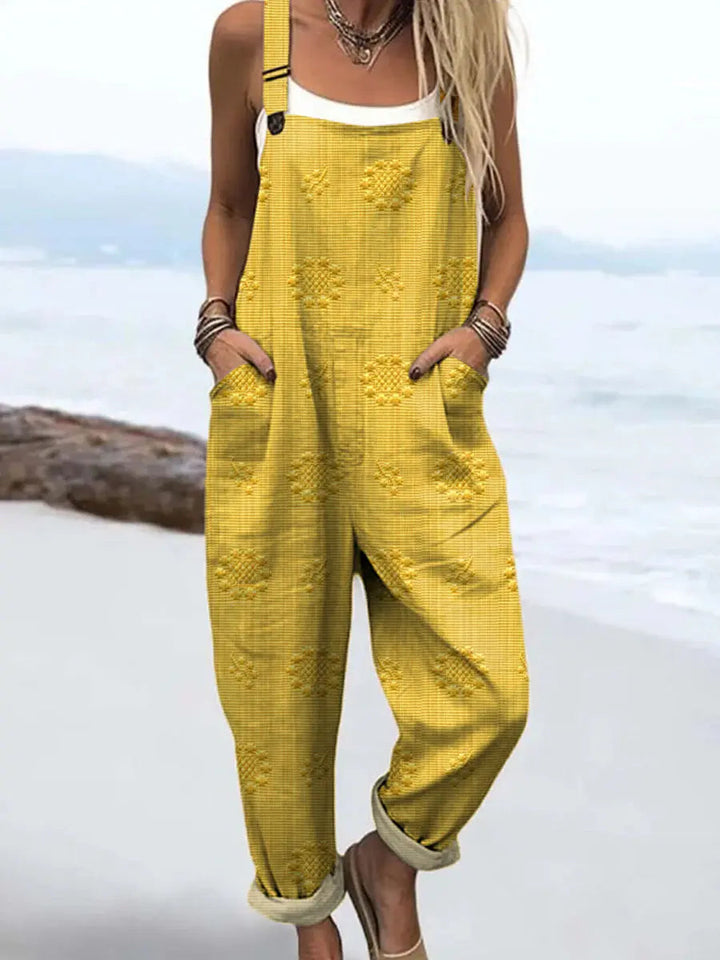 Combinaison large motif femme poches