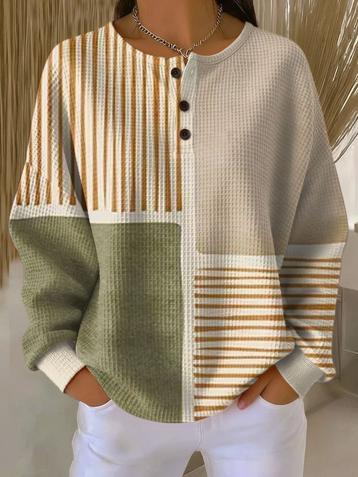 Pull pour femme à manches longues col boutonné