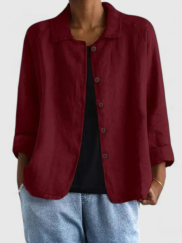 Camicia leggera in cotone da donna per mezza stagione