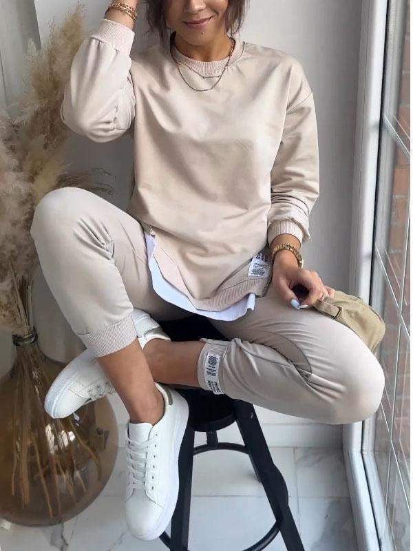 Ensemble Femme 2 Pièces Sweat à Col Rond et Pantalon
