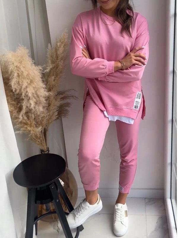 Ensemble Femme 2 Pièces Sweat à Col Rond et Pantalon