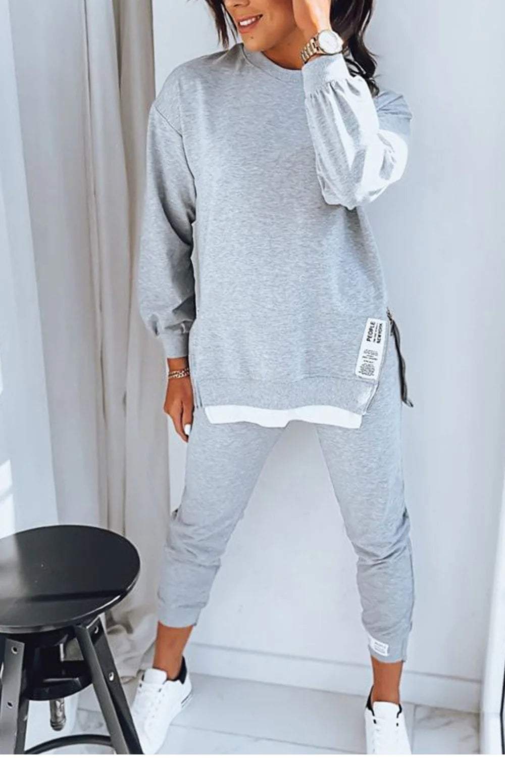 Ensemble Femme 2 Pièces Sweat à Col Rond et Pantalon