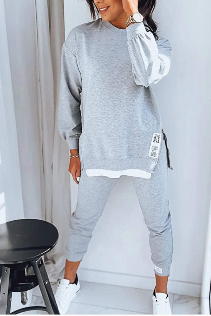 Ensemble Femme 2 Pièces Sweat à Col Rond et Pantalon
