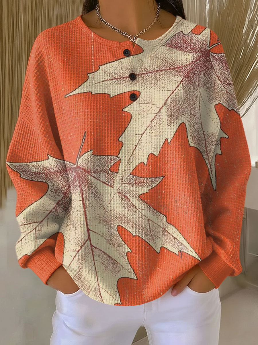 Pull pour femme à manches longues col boutonné