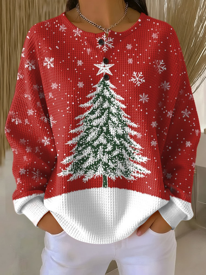 Pull pour femme à manches longues col boutonné