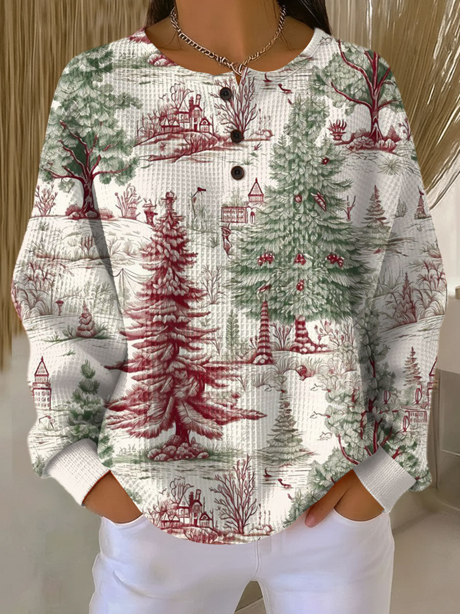 Pull pour femme à manches longues col boutonné