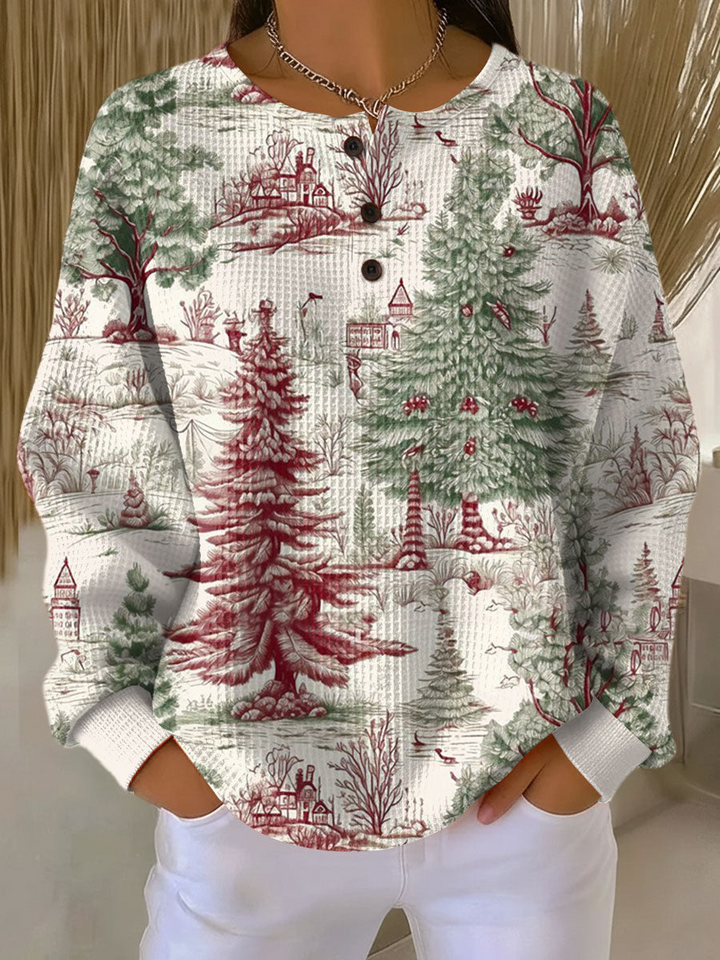 Pull pour femme à manches longues col boutonné