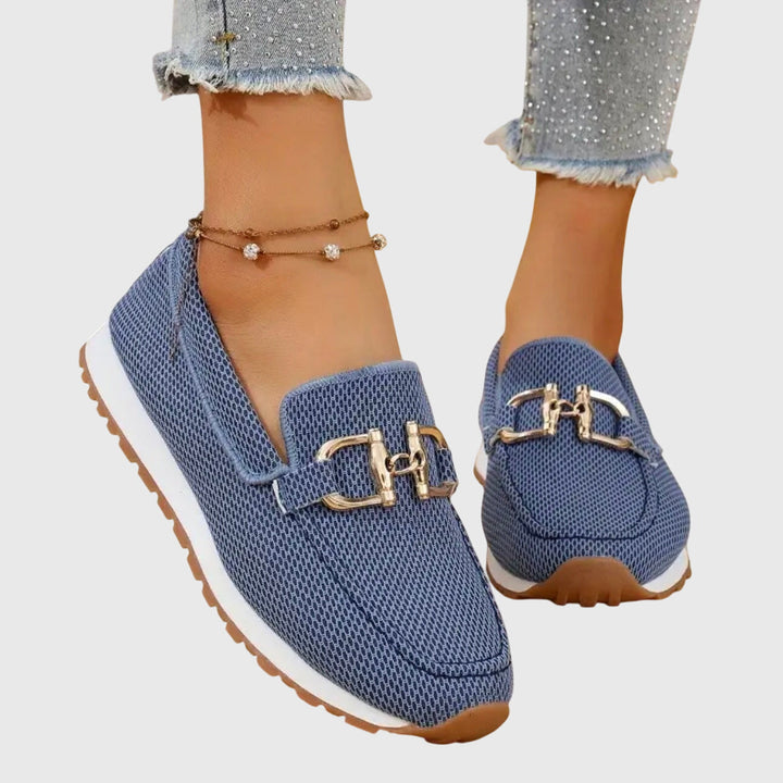 Mocassins Décontractés à Enfiler Pour Femme Avec Détail de Boucle Dorée