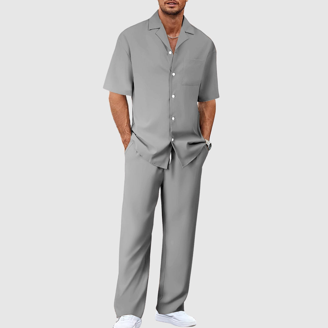 Men's Casual-Fit Shirt and Trousers Set