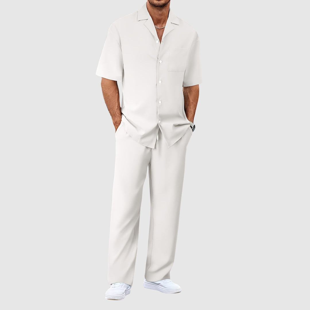 Men's Casual-Fit Shirt and Trousers Set