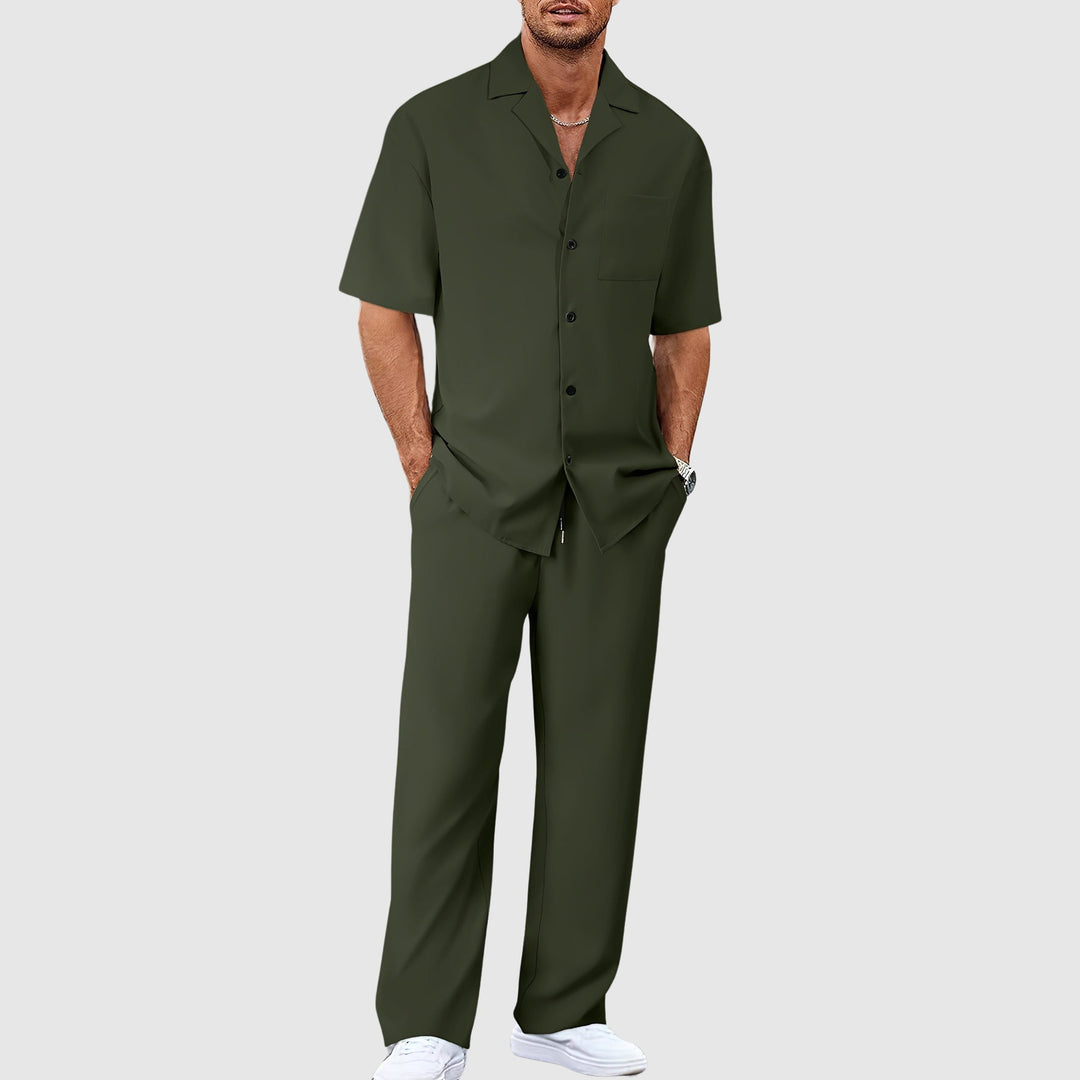 Men's Casual-Fit Shirt and Trousers Set