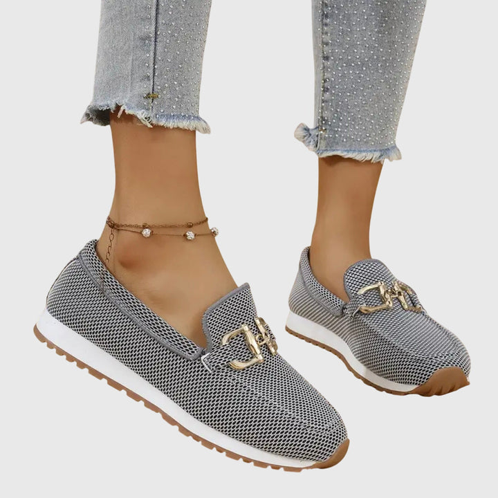 Mocassins Décontractés à Enfiler Pour Femme Avec Détail de Boucle Dorée