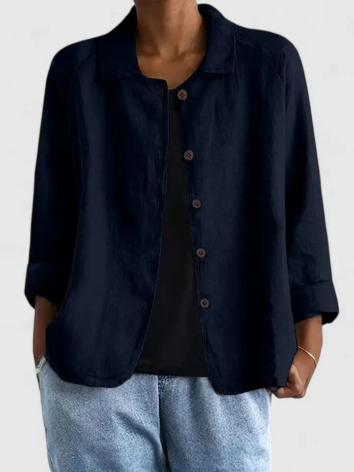 Camicia leggera in cotone da donna per mezza stagione