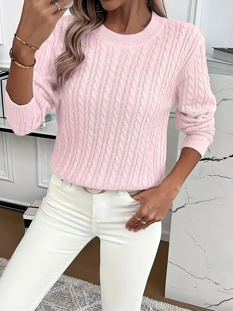Women’s Cable-Knit Crew-Neck Sweater