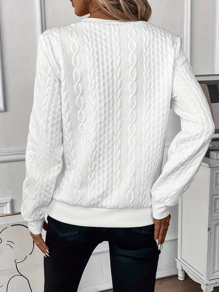 Maglione da donna con trecce e mezza zip
