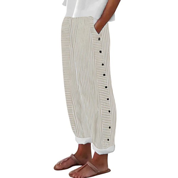 Pantalon Sarouel Court Rayé Pour Femme