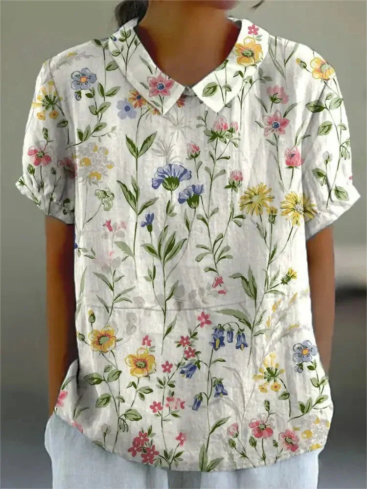 Ανθώδες Vintage Casual Τοπ