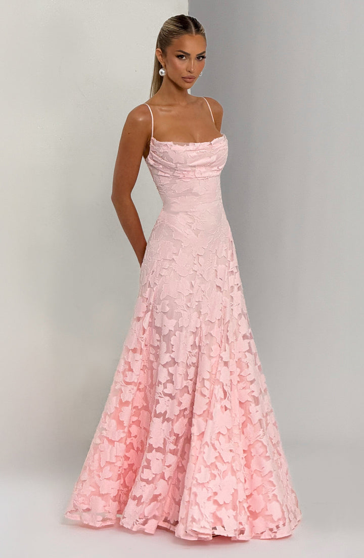Robe Longue en Dentelle à Fines Bretelles Pour Femme