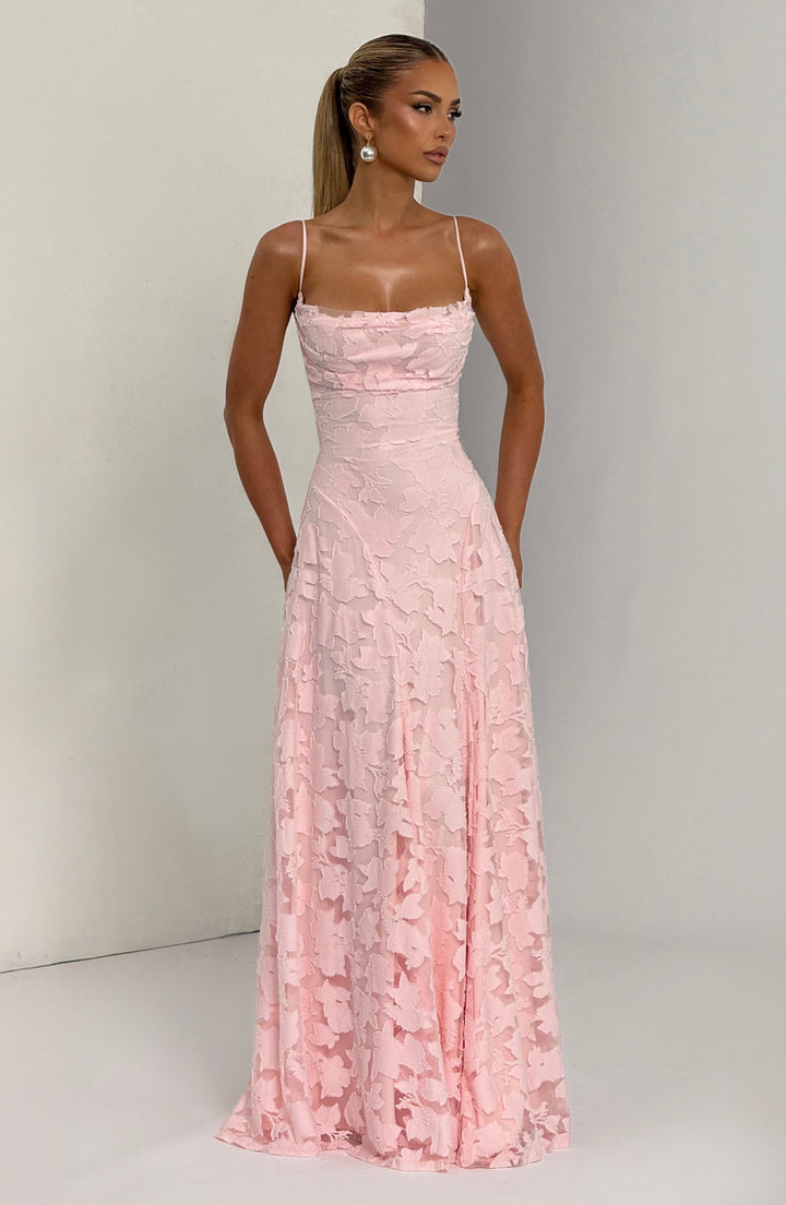 Robe Longue en Dentelle à Fines Bretelles Pour Femme
