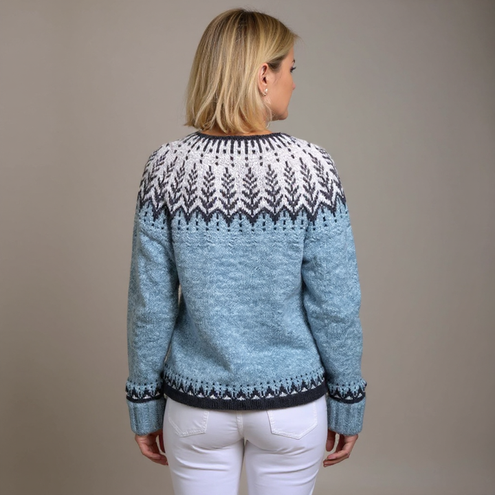 Dámský vintage cardigan s motivy severského stylu