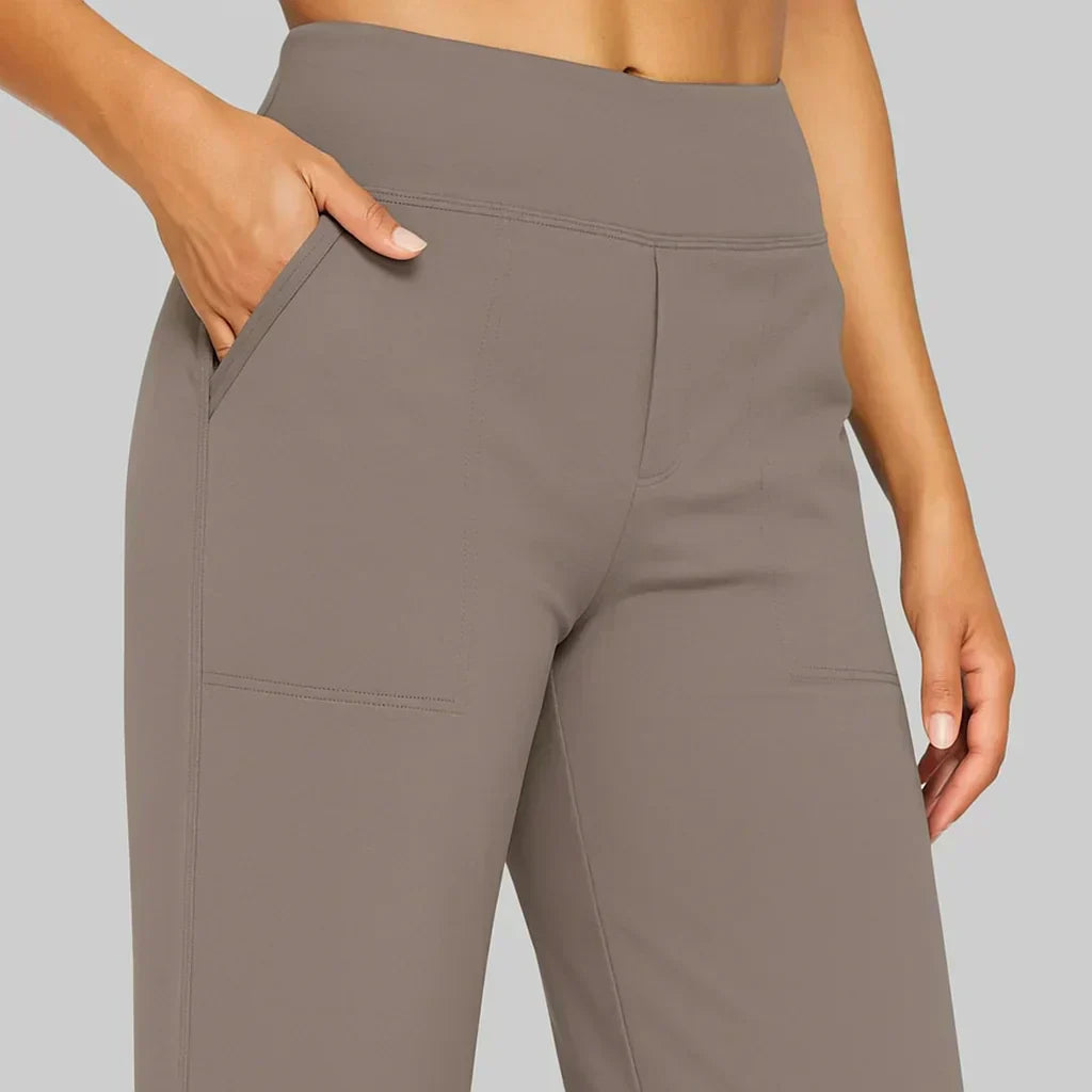 High-Waisted Wide-Leg Women's Pants with Pockets