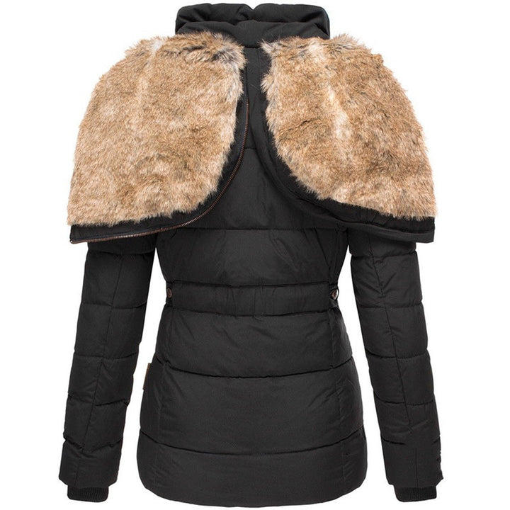 Veste d'Hiver à Capuche en Fausse Fourrure pour Femme