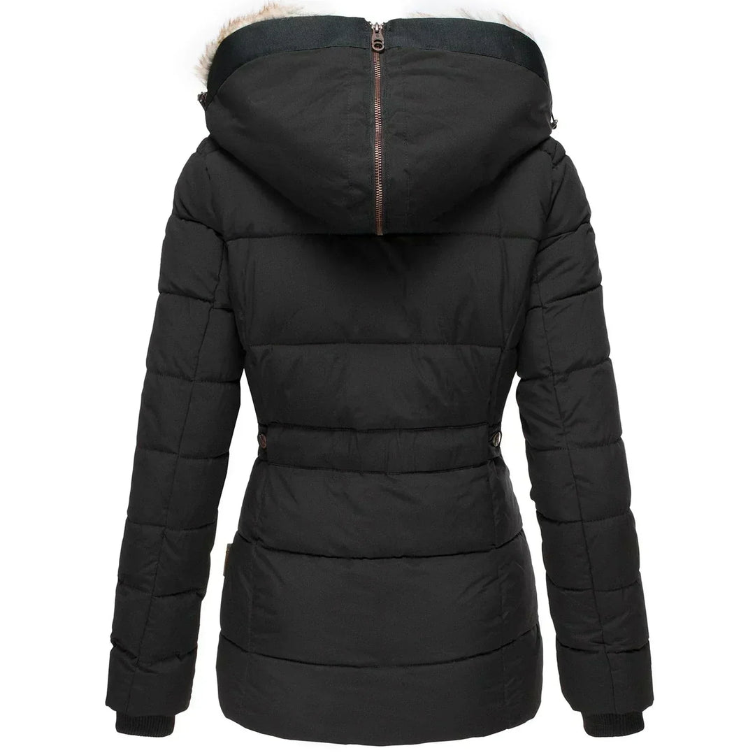 Veste d'Hiver à Capuche en Fausse Fourrure pour Femme