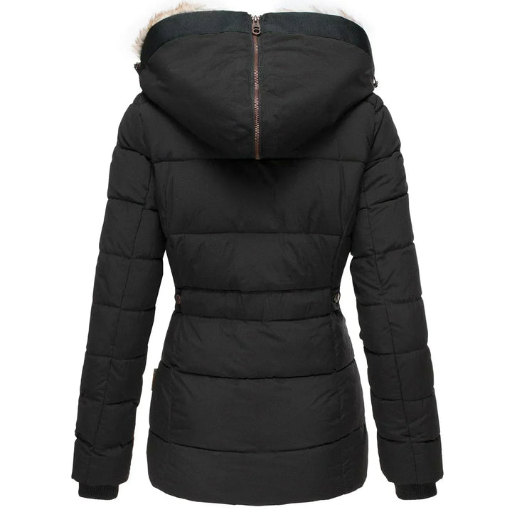 Veste d'Hiver à Capuche en Fausse Fourrure pour Femme