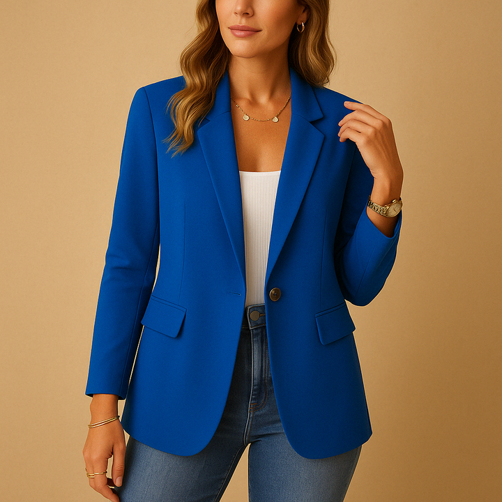 Blazer Femme à Boutonnage Simple et Poches