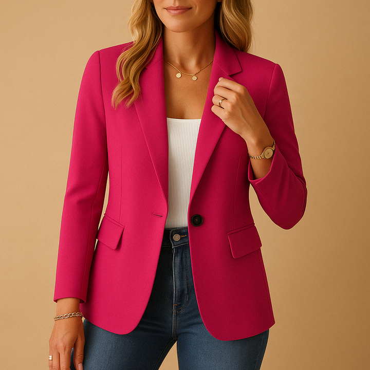 Blazer Femme à Boutonnage Simple et Poches
