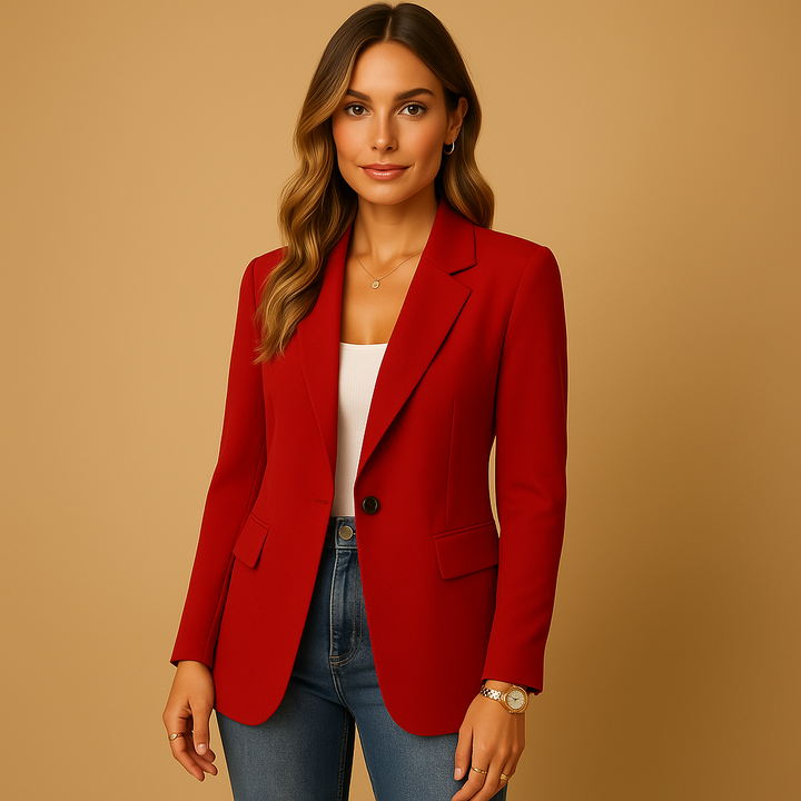 Blazer Femme à Boutonnage Simple et Poches