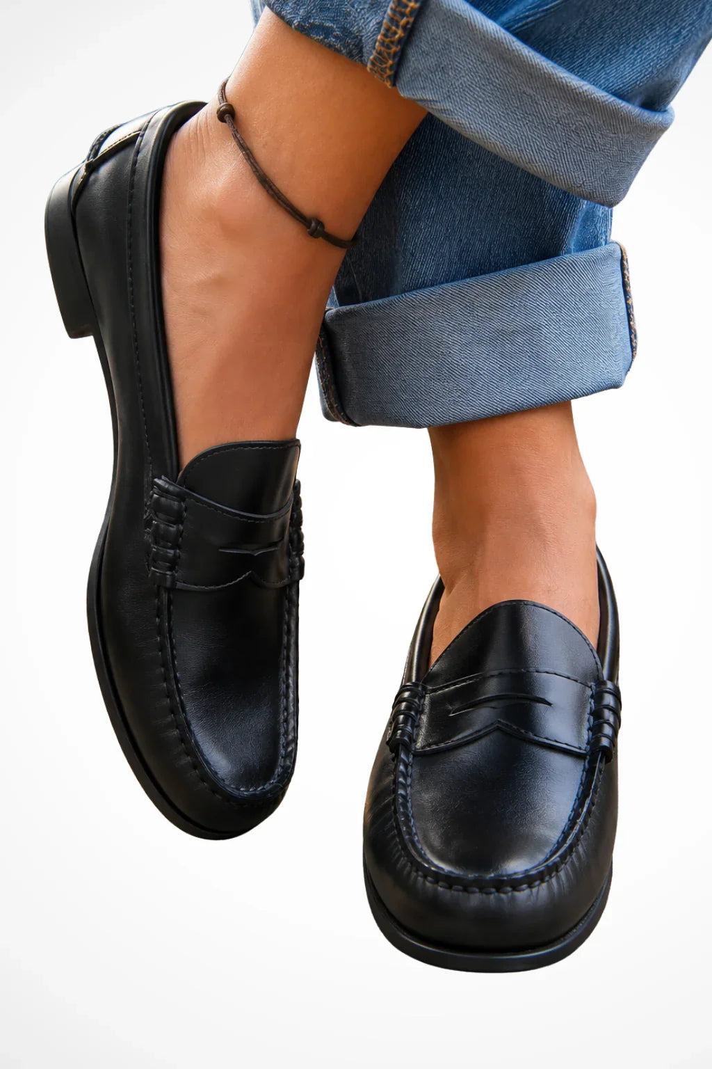 Mocassins Classiques Sans Lacets en Cuir Pour Femme