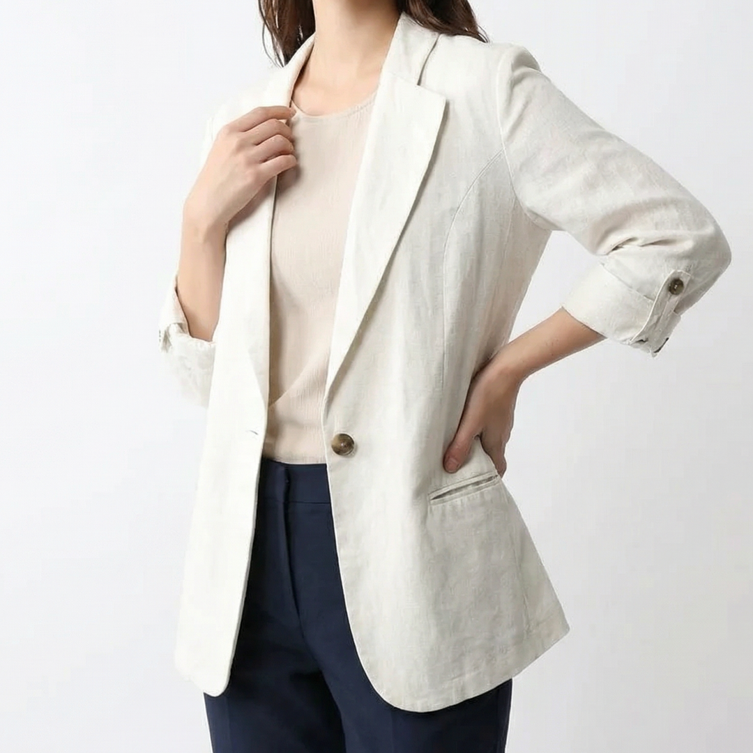 Blazer Femme à Bouton Unique et Poches