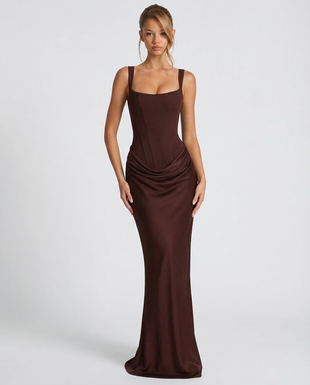 Women's Corset-Style Hourglass Maxi Dress