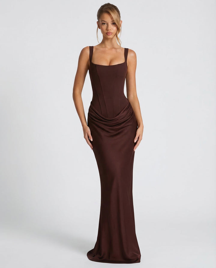 Women's Corset-Style Hourglass Maxi Dress