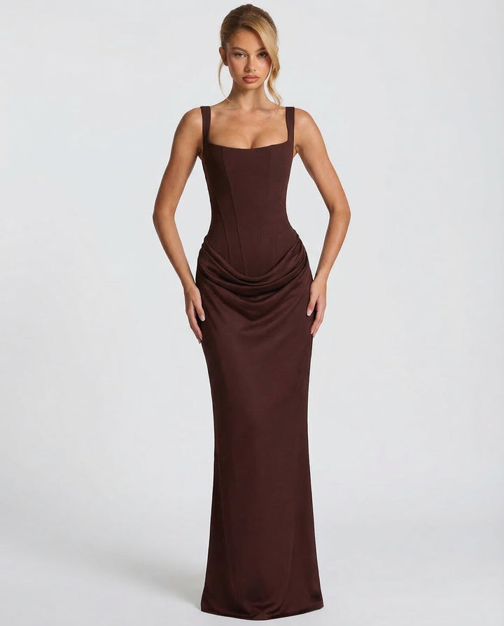 Women's Corset-Style Hourglass Maxi Dress
